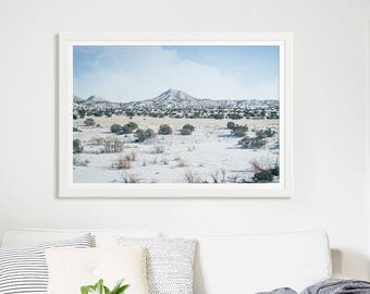 New Mexico Desert Landscape // Fine Art Print // Nature Photography // Large Living Room Art Modern - "New Mexico Winter"