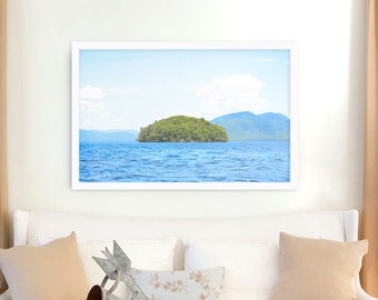 Large Wall Art // Lake photography // Large Water Print // Lake Print // Lake George Photography, Blue, Green  "Greetings From Nowhere 3"