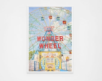 Oversize Art Wonder Wheel Coney Island Brooklyn // Ferris Wheel Photography // Carnival Photography // Coney Island  "Wonder Wheel"