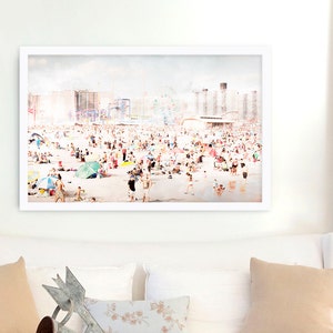 Large Beach Photography Art Print for Modern Home // Coney Island Brooklyn // Beach Photography // Extra large beach prints Peeps Dips 3 image 3