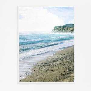 Fotografia de praia grande // Arte de parede grande // Decoração náutica // Impressão em cores do oceano // Arte de parede de sala grande para casa moderna &quot;Serenidade&quot;