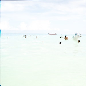 Original Fine Art Photography // Large Beach Photography // Turquoise Teal Print // Beach People Mexico // Beach Collage I // Large Wall Art