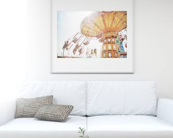 Large Fine Art Photography // Carnival Photography // Modern Urban Photography // Large Living Room Art for Modern Home "Ride the Sky II"