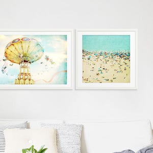 Ride The Sky Carnival Fine Art Print // Large Boardwalk Photography // Brooklyn NY // Kids Room Wall Art Print // Theme Park Print image 2