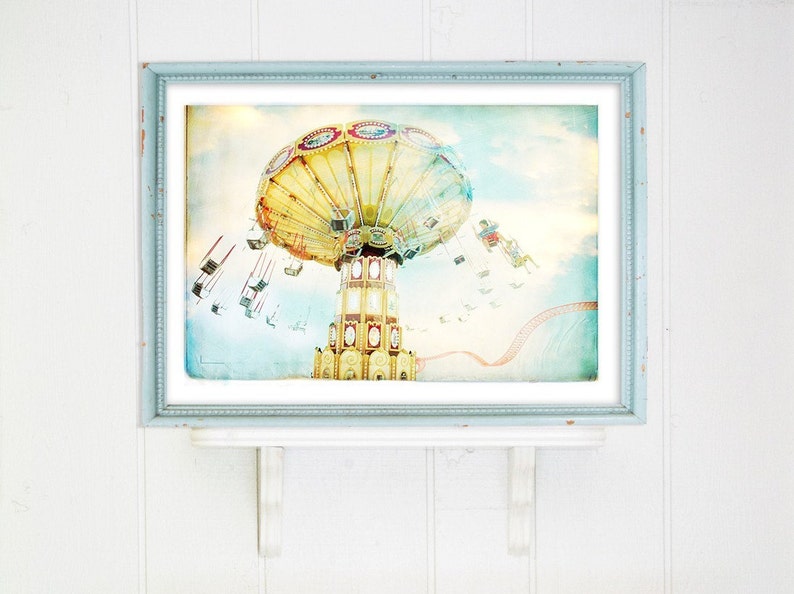 Ride The Sky Carnival Fine Art Print // Large Boardwalk Photography // Brooklyn NY // Kids Room Wall Art Print // Theme Park Print image 3