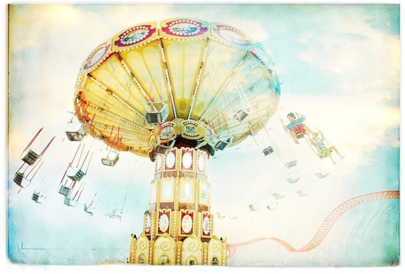 Ride The Sky Carnival Fine Art Print // Large Boardwalk Photography // Brooklyn NY // Kids Room Wall Art Print // Theme Park Print image 1