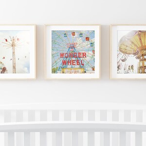 Kids Room Art Prints Set // Wonder Wheel// Nursery Art // Prints for Colorful Kids Room// Carnival Dreams Print Set Kids Room  SET OF 3