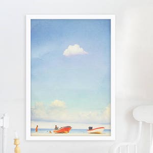 Minimalist Beach Photography // Pastel Beach Print // Mexico Beach Photography // Turquoise Teal // Ocean Photography Playa del Carmen image 4