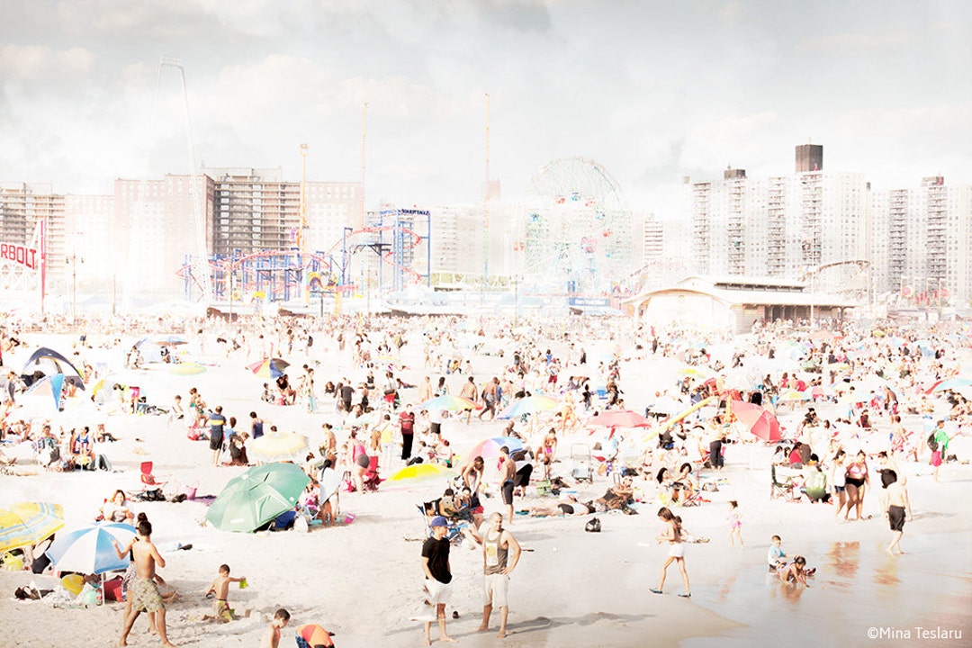 Large Beach Photography Art Print for Modern Home // Coney Island