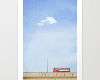 Oversize Art // Large Travel Photography // Large Living Room Art // London Print, London Art, London Double Decker // Red Bus