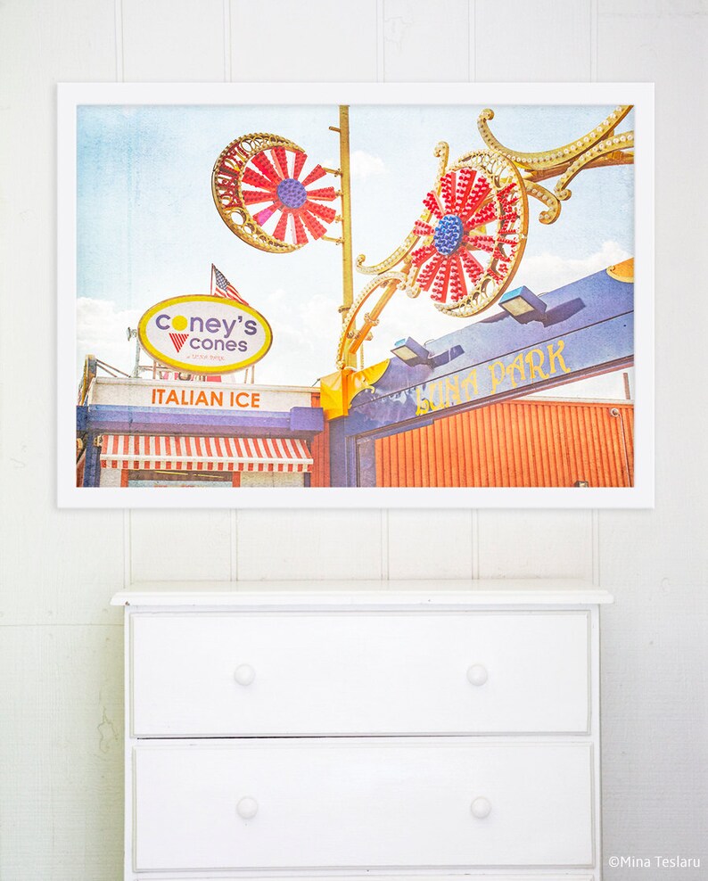 Large Wall Art Coney Island Art Large Nursery Art Carnival Etsy