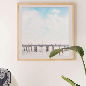 Ocean Side Nostalgic Boardwalk & Beach Print // Beach Photography // Large Beach Art // Boardwalk Print Coney Island, Brooklyn, NY Boardwalk