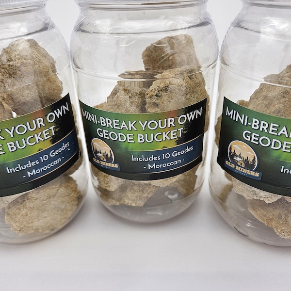 Mini Geode Bucket – Break Your Own Crystal Geodes | Kids Party Favors & Gemstone Fun