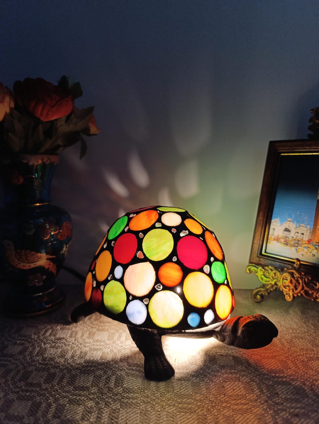 Charming Vintage, Turtle Night Lamp, Tiffany Style.it Very Beautiful in ...