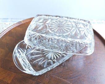 Beurrier Duralex en verre vintage