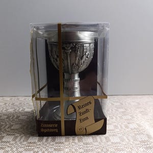 NEW.Elegant Vintage German Pewter Goblet with 95% Rein Zinn-Perfect for USA Drinkware Collectors.Classic Pewter Wine CUPS from Germany,