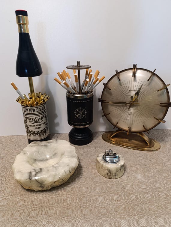 vintage cigarette holder for sale RARE Tray & OMSCOLITE Table Lighter & 4 Ash Trays JAPAN vintage cigarette holder for sale