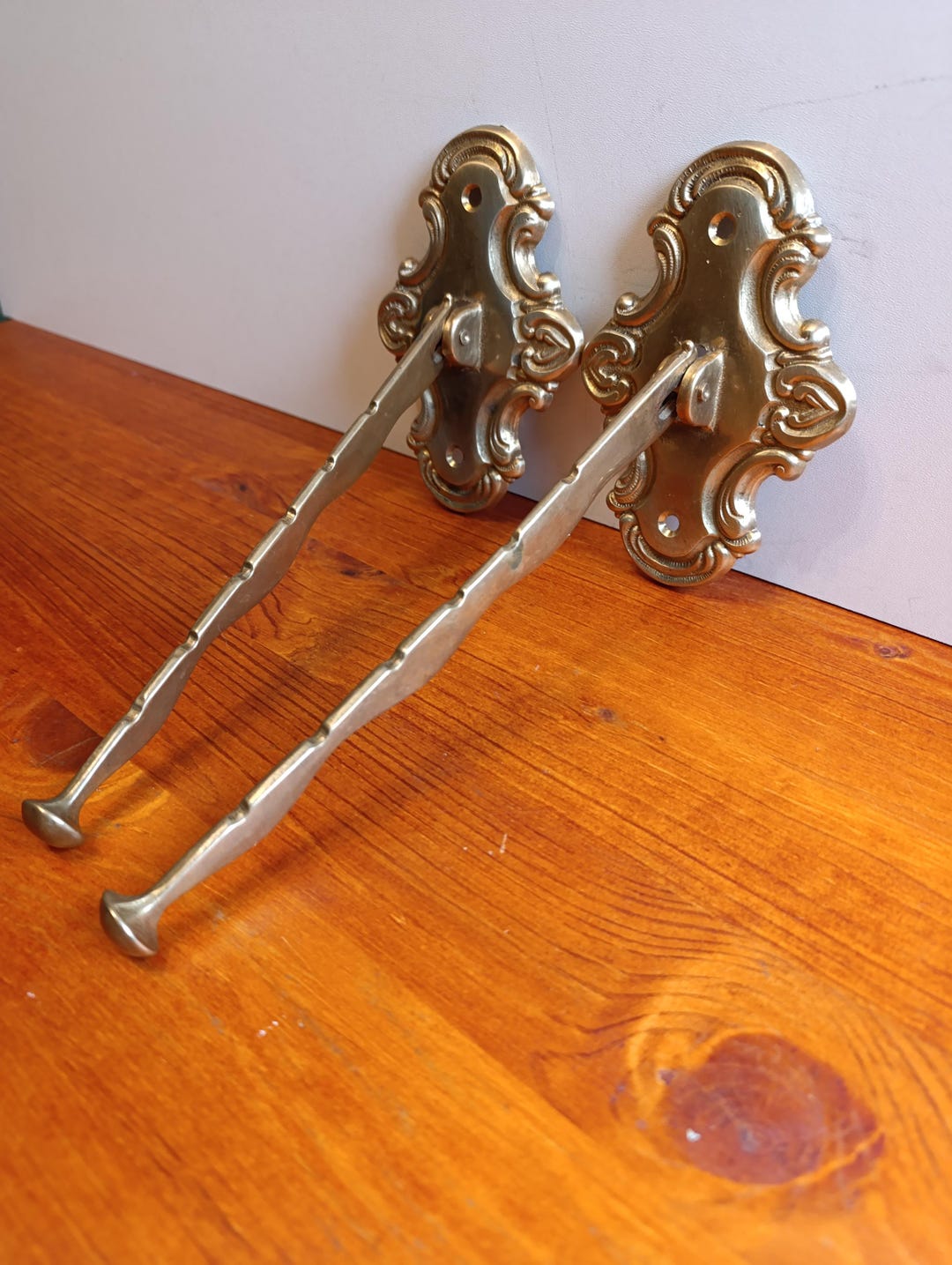 Vintage Brass Wall Mounted Swivel Garment Rack, Ornate French Style ...