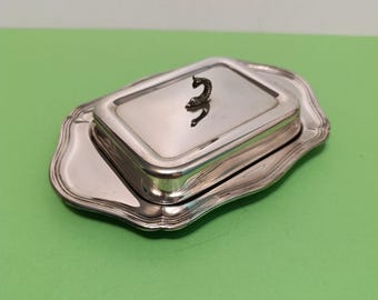 シックでレトロなシルバーメッキのちりとりとブラシのセット