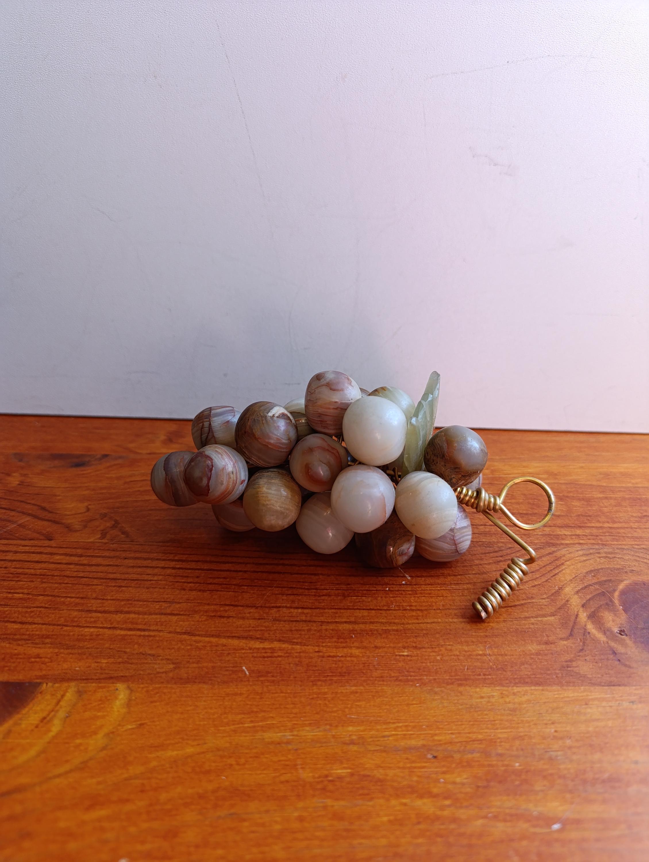 Grappe De Raisin En Pierres D'Agate Et Cornaline - Vintage Brésil - Déco Minéraux