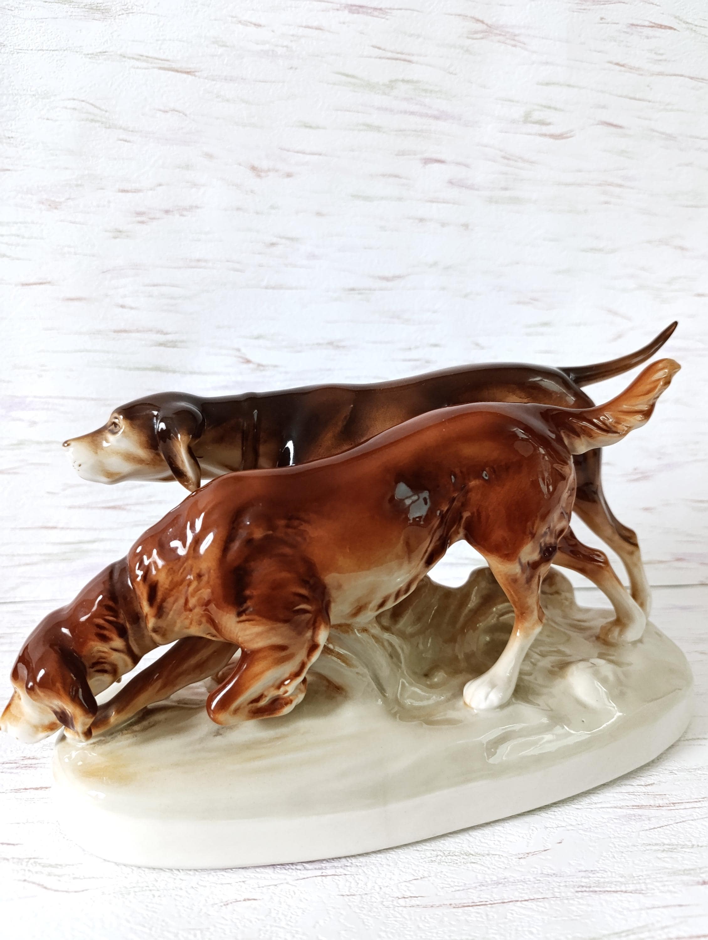 Royal Dux Hunting Dogs - Etsy