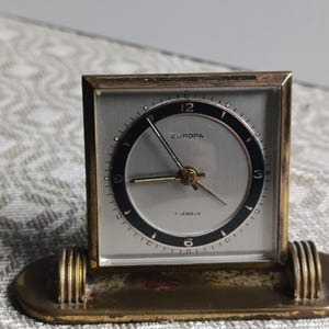 Vintage Table Clock with Alarm Clock in the style of ART DECO made in AUSTRIA.Original condition, have a quiet, pleasant movement mechanism.