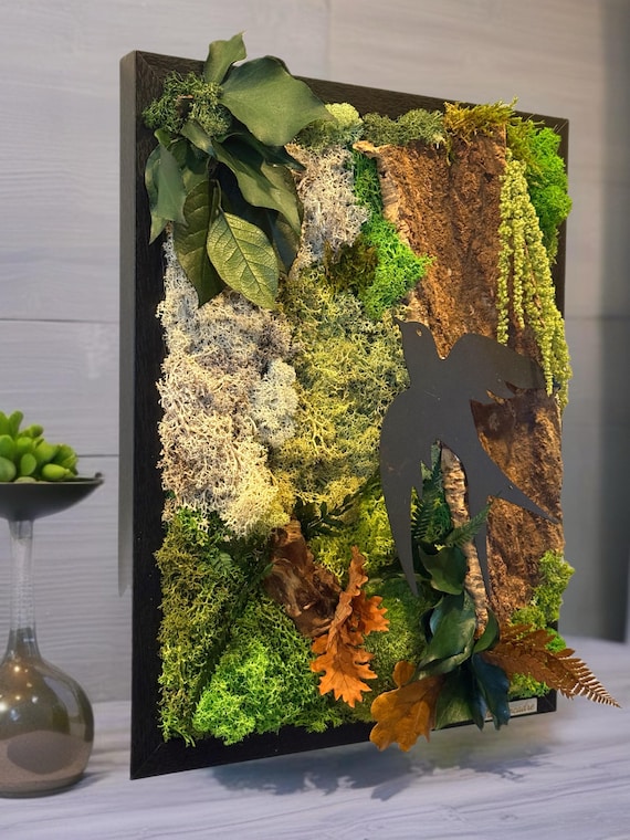 Tableau végétal stabilisé 100% naturel « apaisement et bien-être intérieur » - Artisanal- Décoration d'intérieur- Pièce unique