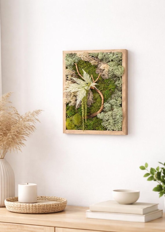 Tableau végétal mousse  stabilisée 100% naturel- Déco d'intérieur - Pièce unique- Fait main