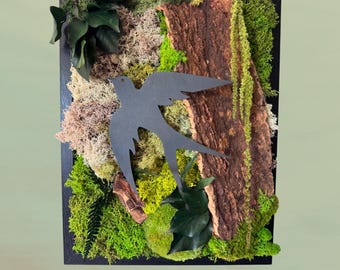 Tableau végétal stabilisé 100% naturel « apaisement et bien-être intérieur » - Artisanal- Décoration d'intérieur- Pièce unique