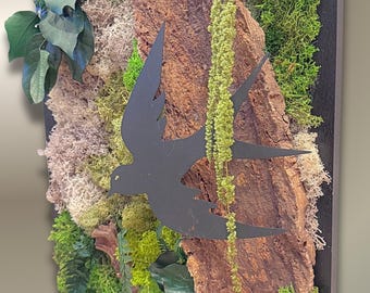 Tableau végétal stabilisé 100% naturel « apaisement et bien-être intérieur » - Artisanal- Décoration d'intérieur- Pièce unique