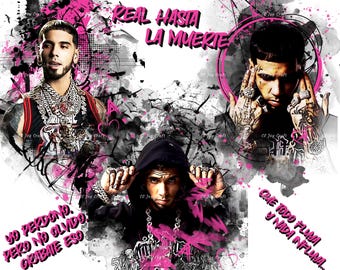 Anuel AA Design | Real Hasta La Muerte - Urban Pink Style 20oz Skinny Tumbler Wrap