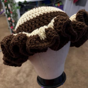 Crochet ruffle hat