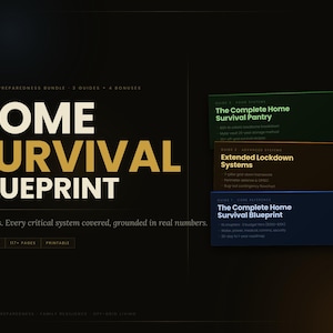 Home Survival Blueprint Bundle – Notfallplan, Pantry-System (druckbare PDF) – kompletter Kurs – Bug IN Tasche