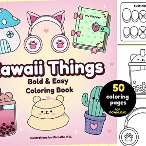 Niedliches & bequemes Malbuch, mutige Kawaii Malseiten zum Stressabbau, einfache Malbücher für Geschenke für Erwachsene, mutiges und einfaches Malbuch