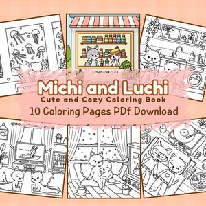 Cozy Coloring Pages, Coloring Pages Animals, Kawaii Coloring Pages, Adult Coloring Book, Coloring Sheets, Printable PDF, Stress Relief
