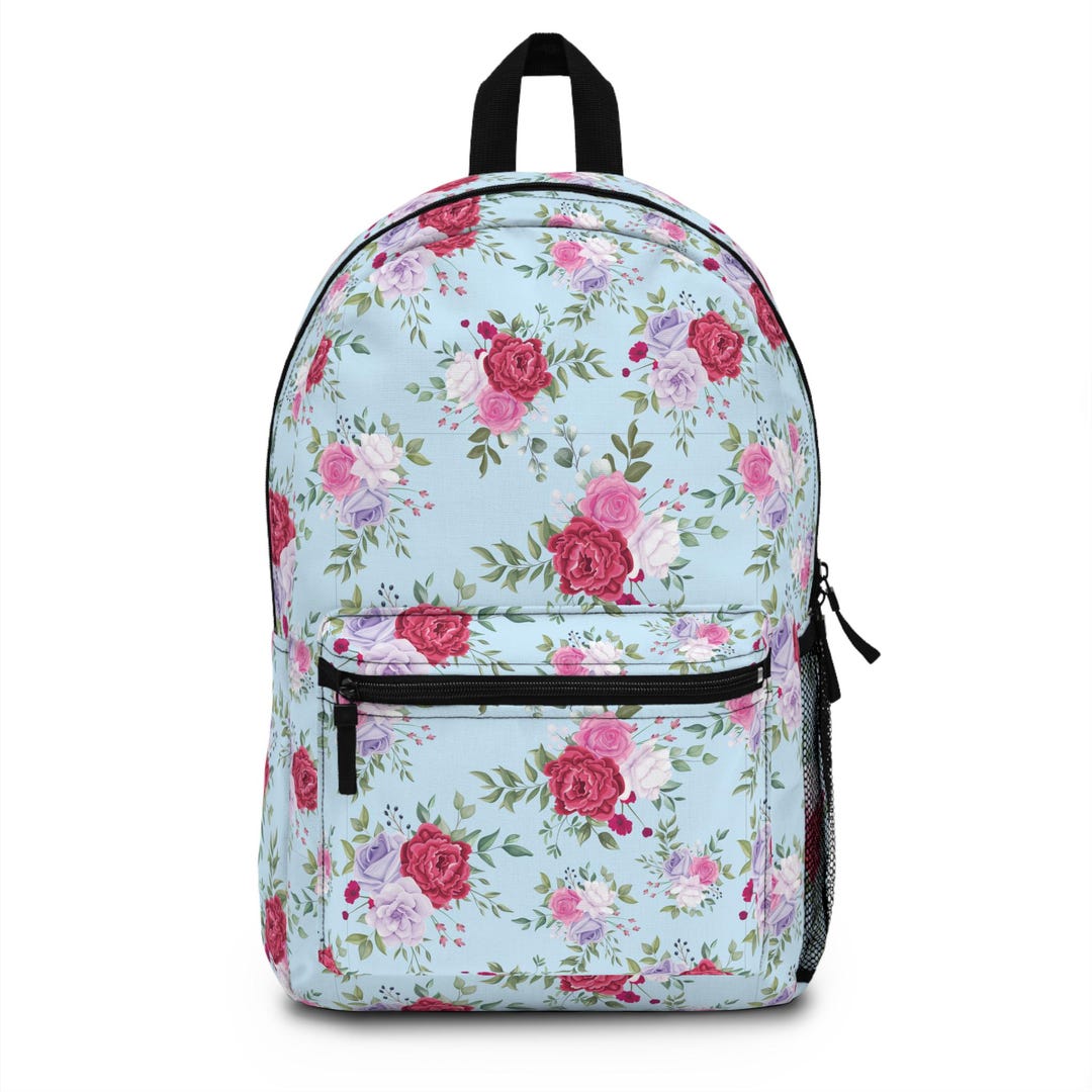 Roses Rucksack Pastel Floral Backpack, Travel Backpack, Boho Backpack, Roses and ...