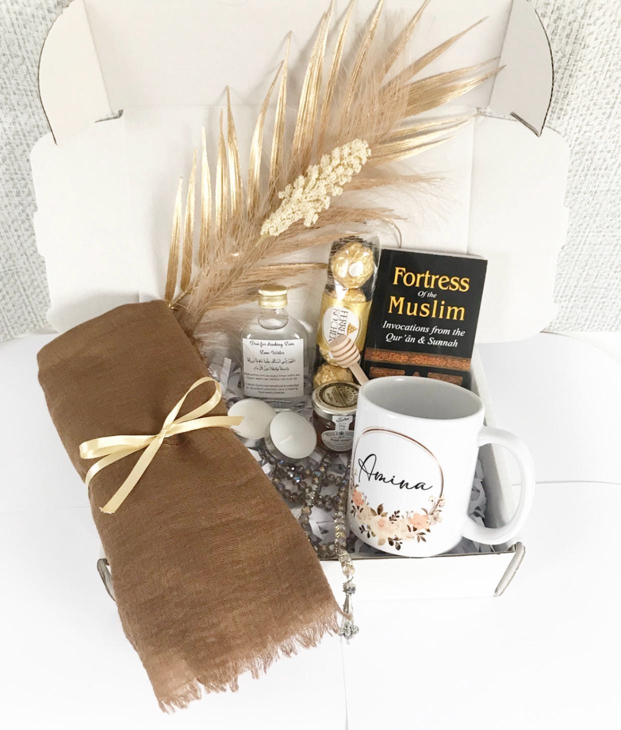 Luxury Hijab Hamper Gift for Women Umrah Tasbeeh Mother Daughter Sister Wife Wedding Engagement Revert Hijabi Gift Nikah Bride Umrah Hajj