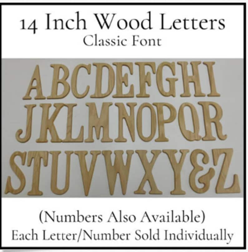 Per lot of 4 Letters* WOODEN LETTERS FROM A Z 6/" Tall x 1//4/" Thick