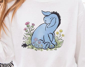 Long Sleeve Classic Pooh Eeyore Shirt, Comfort Colors Winnie the Pooh Eeyore Gift for Pooh Lover