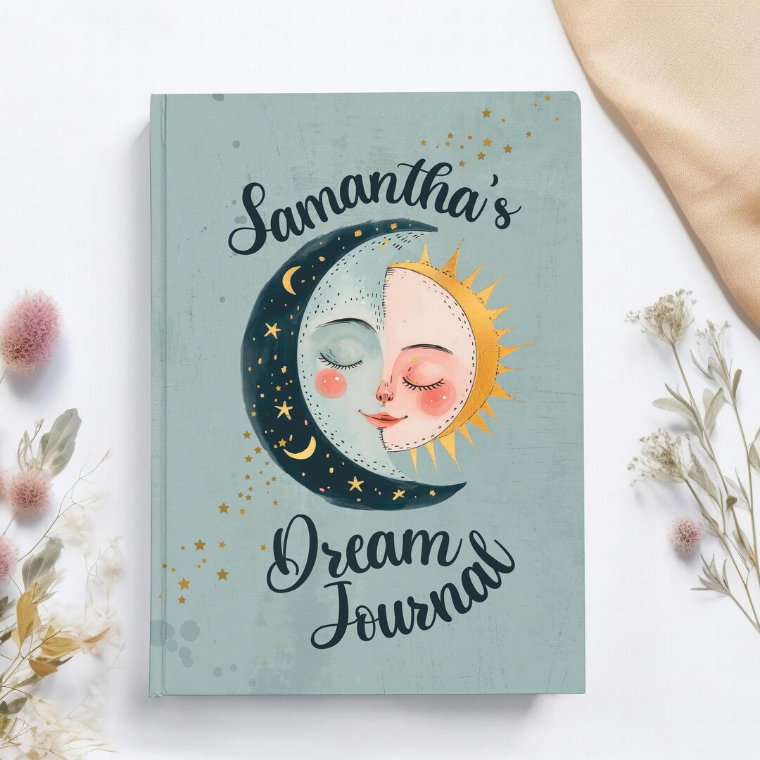 Personalized Dream Journal, Customized Sun, Moon and Stars Name Journal ...
