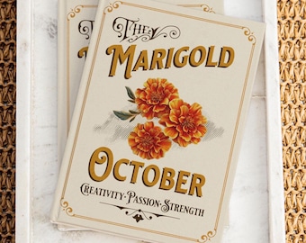Marigold Journal: Vintage October Birth Flower Gift