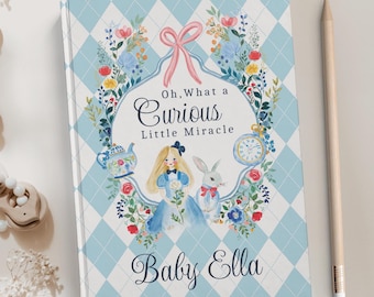 Personalized Alice in Wonderland Baby Journal: Pregnancy & Baby Shower Guest Book