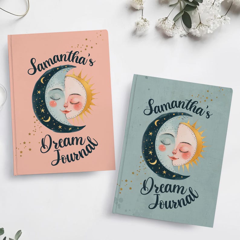 Personalized Dream Journal, Customized Sun, Moon and Stars Name Journal ...