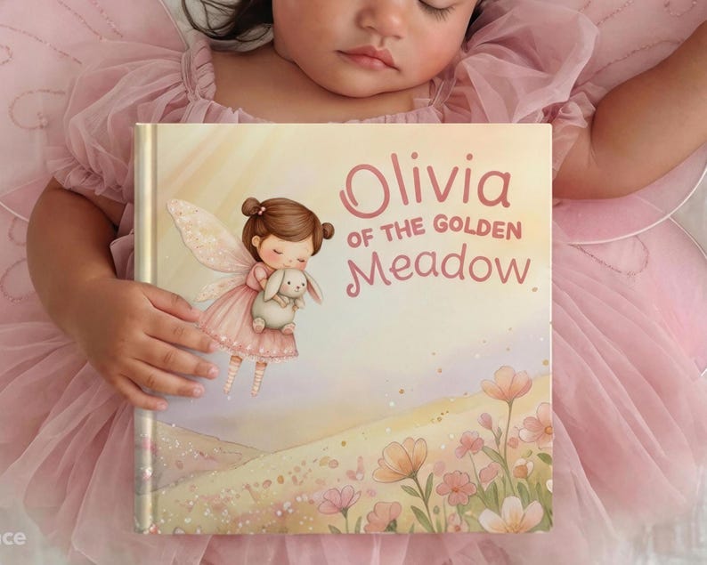 Personalized Children’s Book, Custom Name Book for Baby Girl Gift, Baby Shower Keepsake Gift for Baby Girl, Fairy First 2nd Birthday Gift bild 1