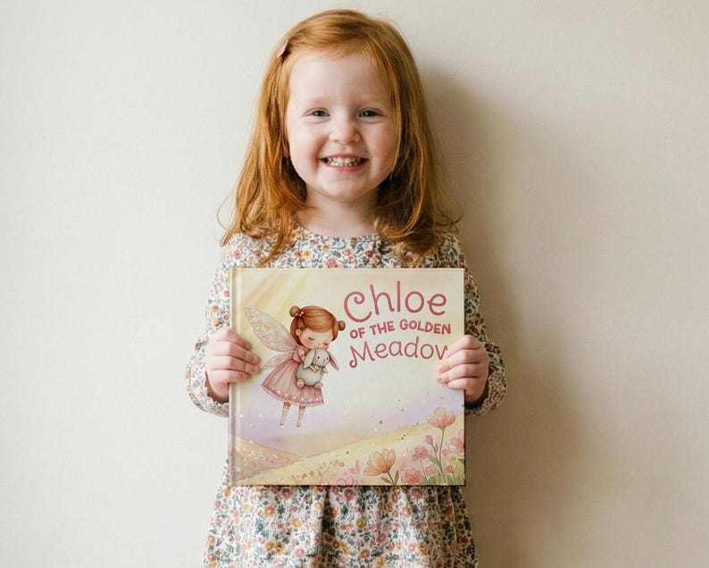 Personalized Children’s Book, Custom Name Book for Baby Girl Gift, Baby Shower Keepsake Gift for Baby Girl, Fairy First 2nd Birthday Gift Fairy 2