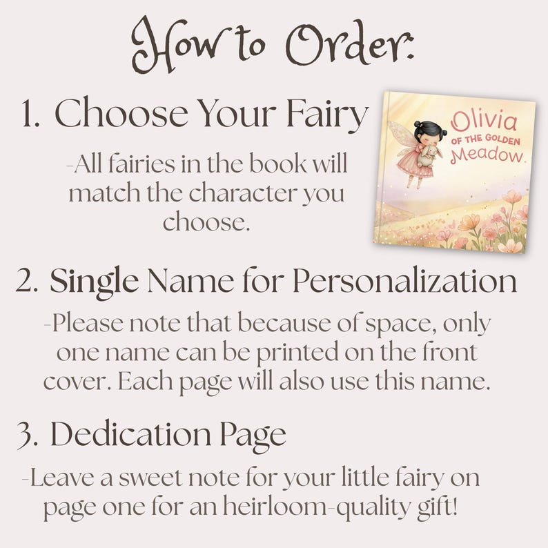 Personalized Children’s Book, Custom Name Book for Baby Girl Gift, Baby Shower Keepsake Gift for Baby Girl, Fairy First 2nd Birthday Gift bild 13