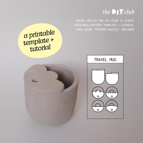 Pottery Travel Mug Template: DIY Slab Cup with Photo Tutorial (PDF Pattern)