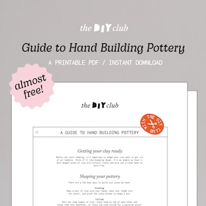 Printable Pottery Guide PDF | Hand Building Pottery at Home | No Wheel Pottery | Clay Projects | Beginner Pottery Tutorial DIY