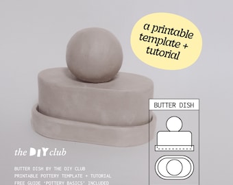 Keramik Butter Teller Vorlage: DIY Keramik Slab Muster (PDF Download)