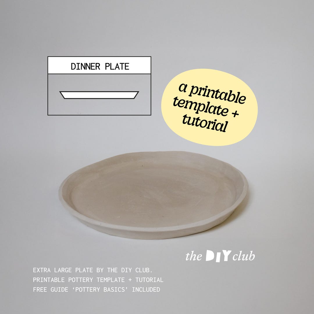 Plate Pattern Printable Dinner Plate Pottery Template: Extra Large Serving Plate (DIY Ceramics ...